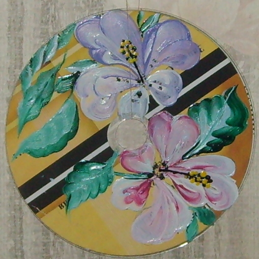Petrikov painting on CD, acrylic