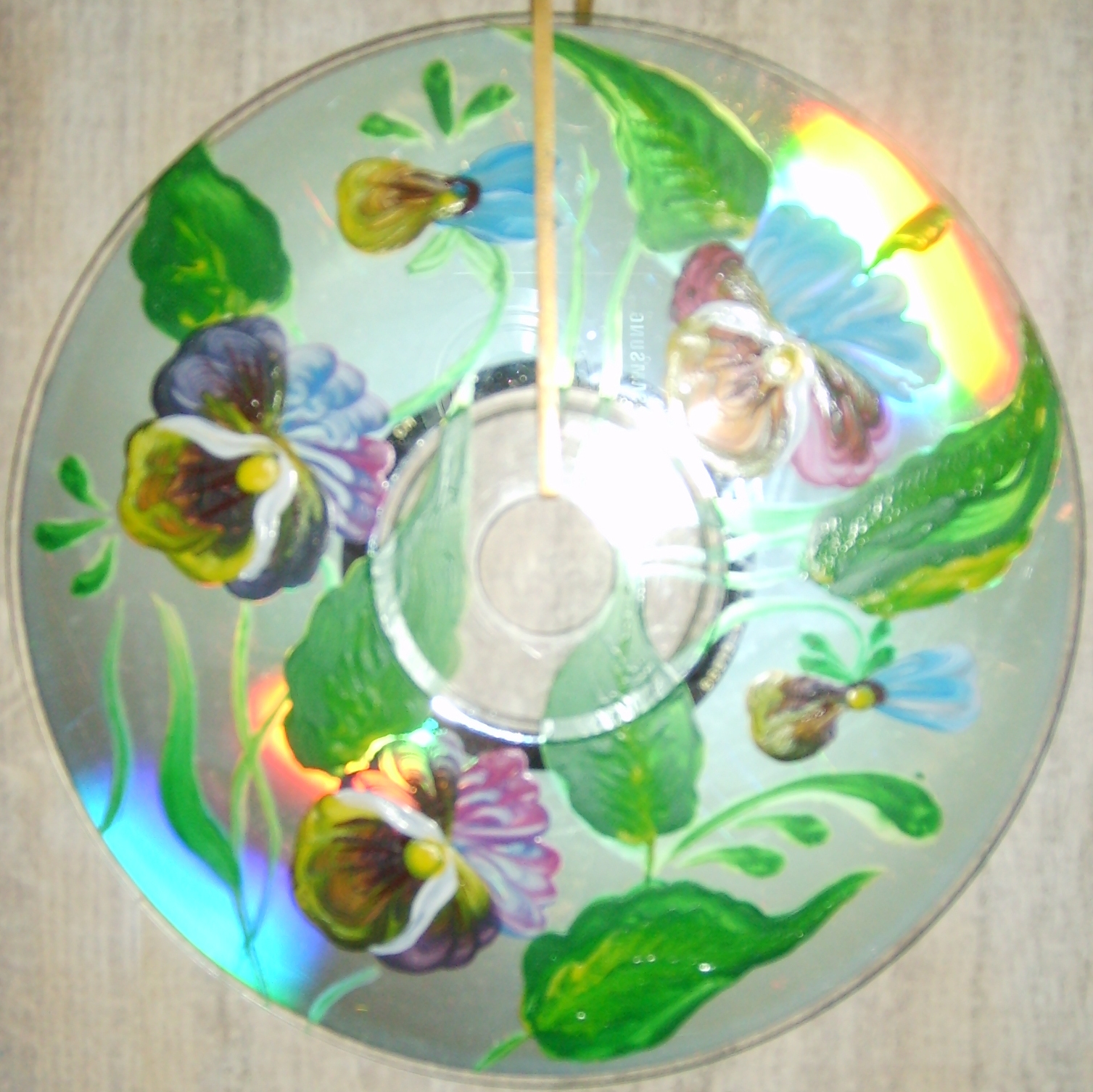 Petrikov painting on CD, acrylic